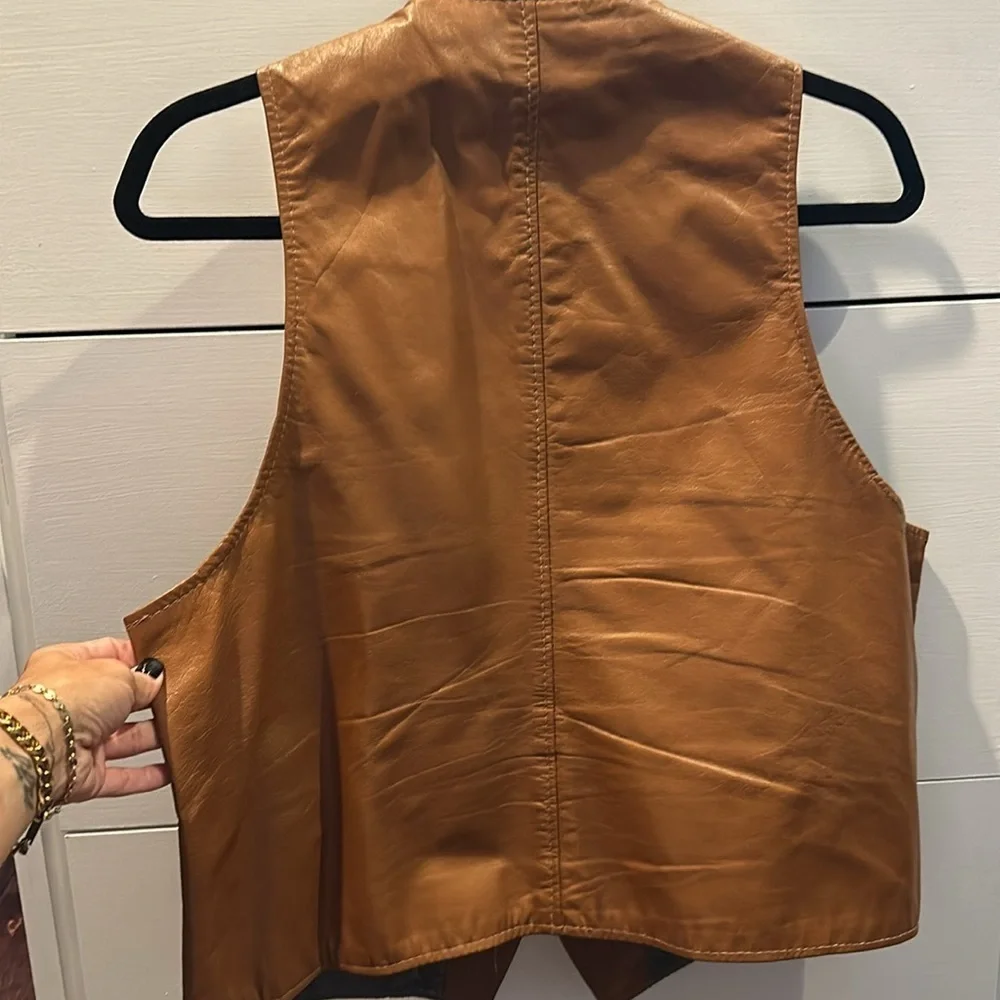 Berman’s Vintage Brown leather vest size 42